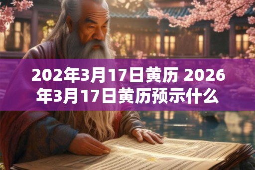 202年3月17日黄历 2026年3月17日黄历预示什么 202年3月17日黄历 2026年3月17日黄历预示什么