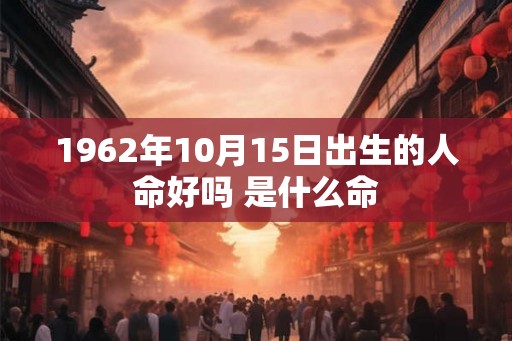 1962年10月15日出生的人命好吗 是什么命 1962年10月15日出生的人命好吗 是什么命