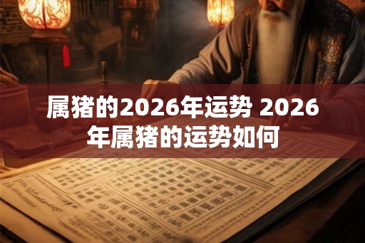 属猪的2026年运势 2026年属猪的运势如何