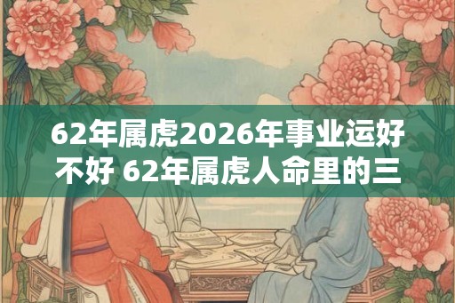 62年属虎2026年事业运好不好 62年属虎人命里的三大劫数 62年属虎2026年事业运好不好 62年属虎人命里的三大劫数