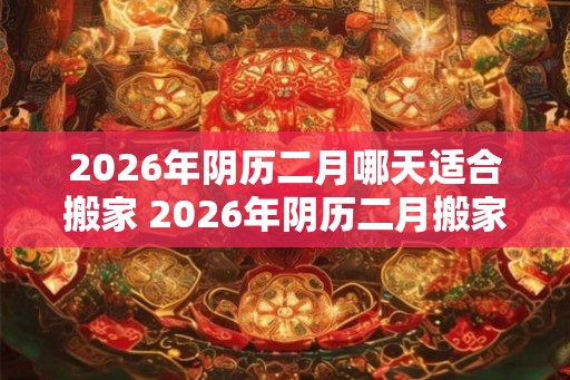 2026年阴历二月哪天适合搬家 2026年阴历二月搬家的最佳日期