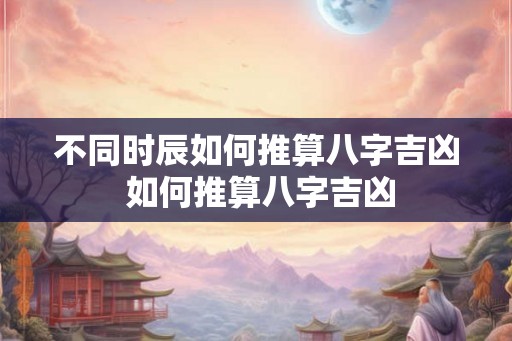 不同时辰如何推算八字吉凶 如何推算八字吉凶 不同时辰如何推算八字吉凶 如何推算八字吉凶