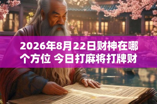 2026年8月22日财神在哪个方位 今日打麻将打牌财运方位