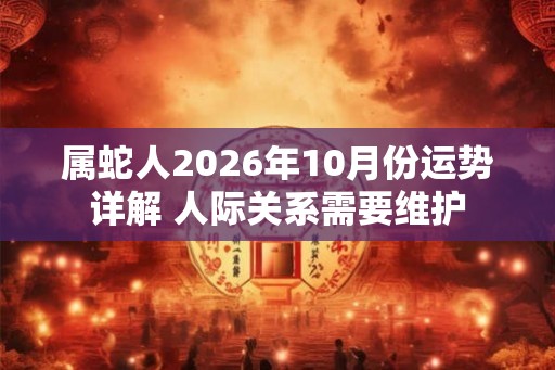 属蛇人2026年10月份运势详解 人际关系需要维护