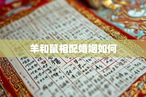 羊和鼠相配婚姻如何