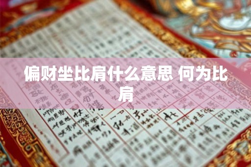 偏财坐比肩什么意思 何为比肩 偏财坐比肩什么意思 何为比肩