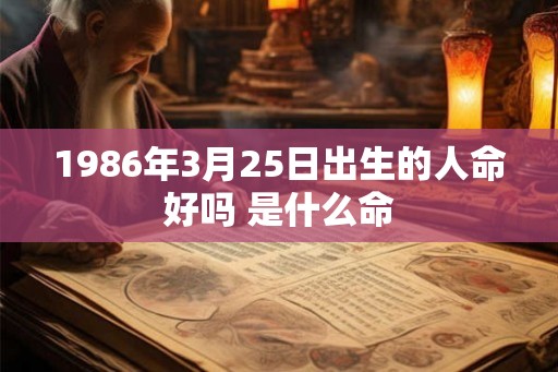 1986年3月25日出生的人命好吗 是什么命