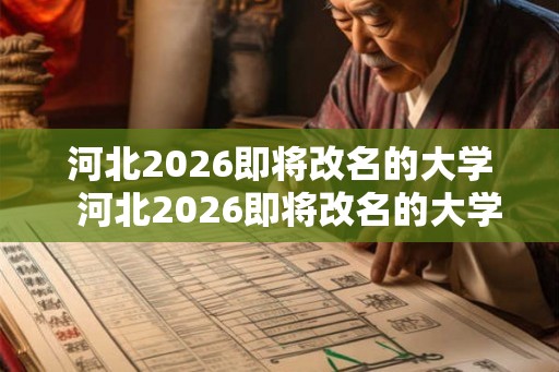 河北2026即将改名的大学  河北2026即将改名的大学