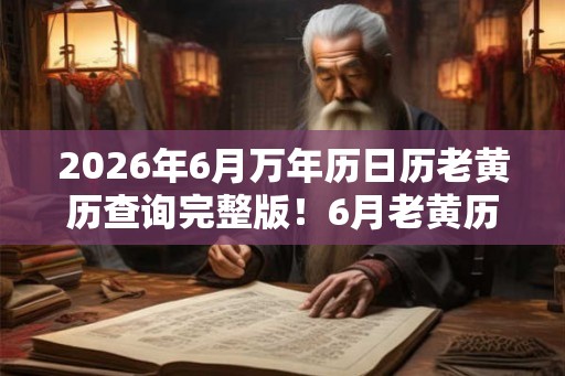 2026年6月万年历日历老黄历查询完整版！6月老黄历2026