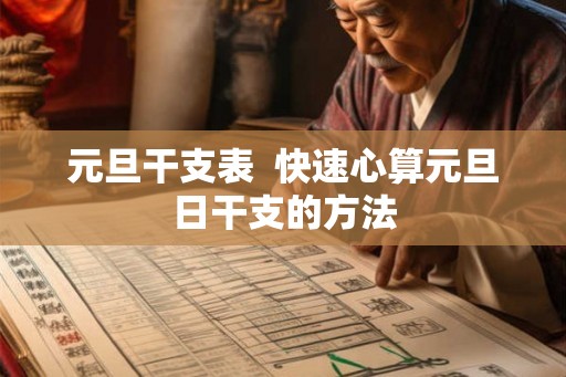 元旦干支表 快速心算元旦日干支的方法 元旦干支表 快速心算元旦日干支的方法