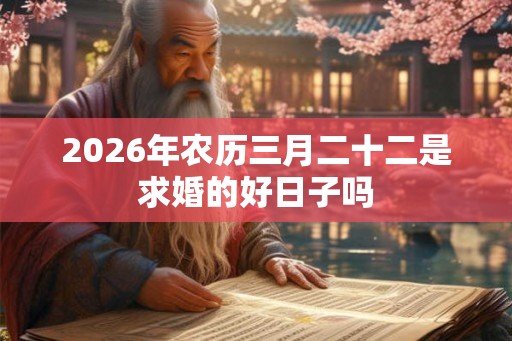 2026年农历三月二十二是求婚的好日子吗 2026年农历三月二十二是求婚的好日子吗