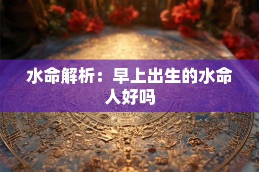 水命解析：早上出生的水命人好吗