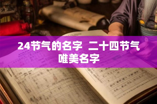 24节气的名字  二十四节气唯美名字