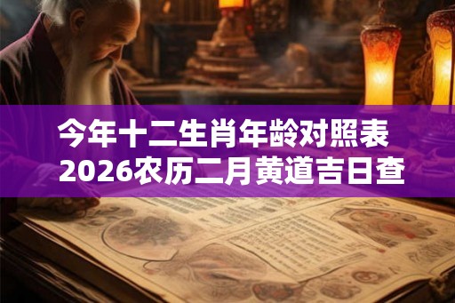 今年十二生肖年龄对照表  2026农历二月黄道吉日查询