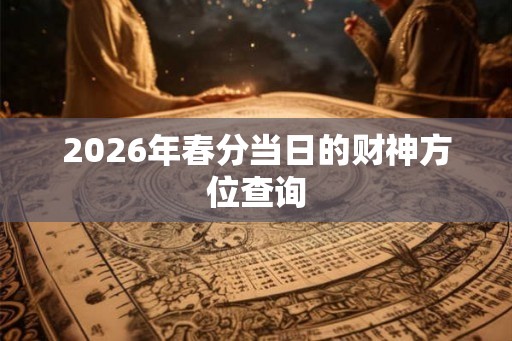 2026年春分当日的财神方位查询