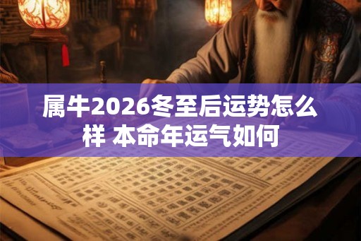 属牛2026冬至后运势怎么样 本命年运气如何