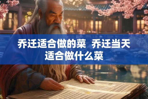 乔迁适合做的菜  乔迁当天适合做什么菜
