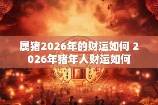 属猪2026年的财运如何 2026年猪年人财运如何
