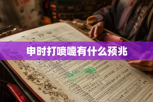 申时打喷嚏有什么预兆