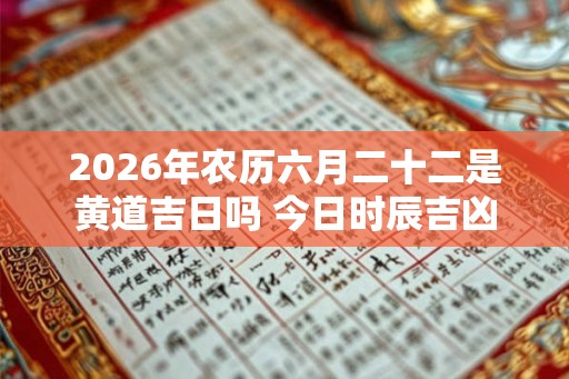2026年农历六月二十二是黄道吉日吗 今日时辰吉凶 2026年农历六月二十二是黄道吉日吗 今日时辰吉凶
