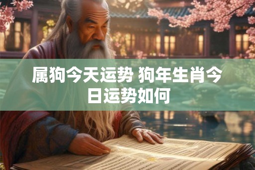 属狗今天运势 狗年生肖今日运势如何