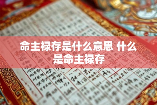 命主禄存是什么意思 什么是命主禄存 命主禄存是什么意思 什么是命主禄存