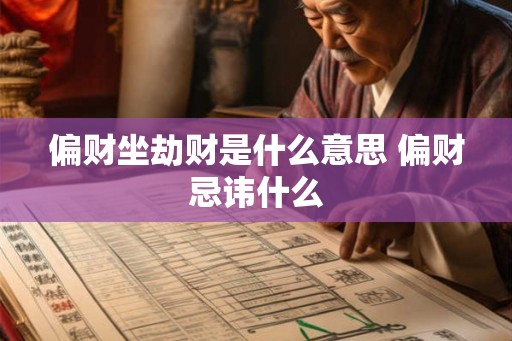 偏财坐劫财是什么意思 偏财忌讳什么 偏财坐劫财是什么意思 偏财忌讳什么