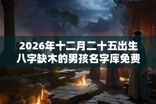 2026年十二月二十五出生八字缺木的男孩名字库免费