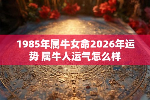 1985年属牛女命2026年运势 属牛人运气怎么样