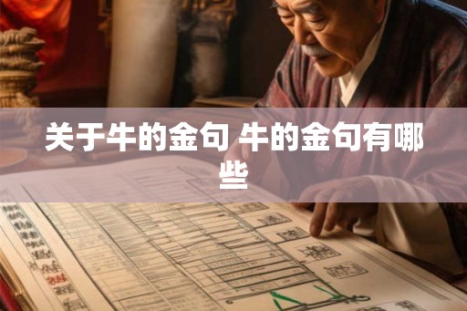 关于牛的金句 牛的金句有哪些 关于牛的金句 牛的金句有哪些