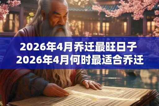 2026年4月乔迁最旺日子 2026年4月何时最适合乔迁 2026年4月乔迁最旺日子 2026年4月何时最适合乔迁