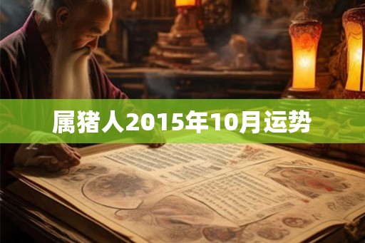 属猪人2015年10月运势