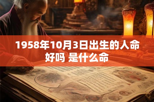 1958年10月3日出生的人命好吗 是什么命