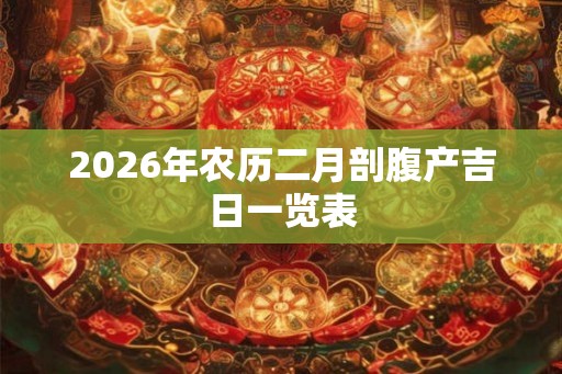 2026年农历二月剖腹产吉日一览表