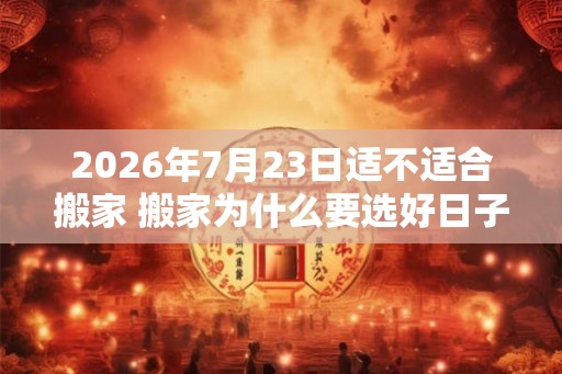 2026年7月23日适不适合搬家 搬家为什么要选好日子