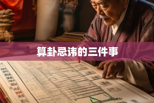 算卦忌讳的三件事