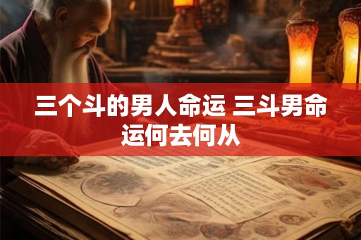 三个斗的男人命运 三斗男命运何去何从