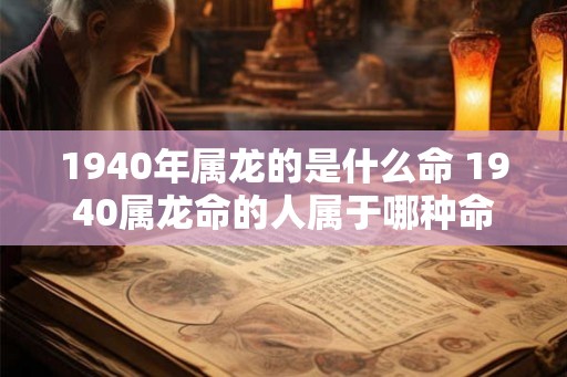 1940年属龙的是什么命 1940属龙命的人属于哪种命 1940年属龙的是什么命 1940属龙命的人属于哪种命
