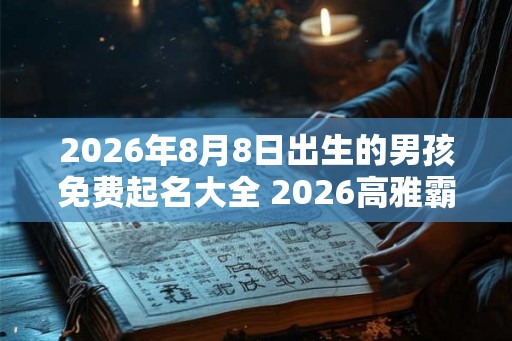 2026年8月8日出生的男孩免费起名大全 2026高雅霸气男孩名字