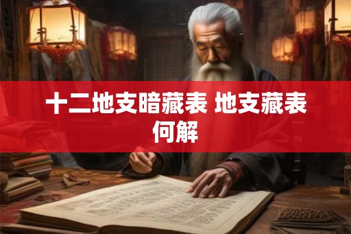 十二地支暗藏表 地支藏表何解 十二地支暗藏表 地支藏表何解