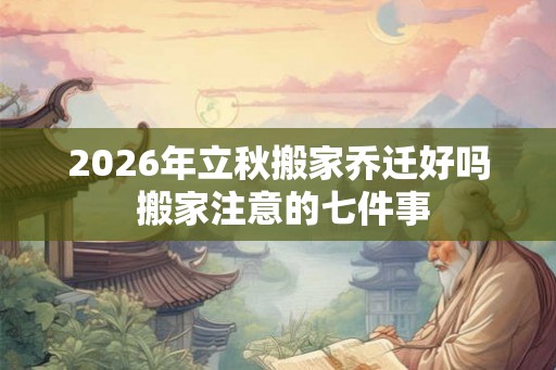 2026年立秋搬家乔迁好吗 搬家注意的七件事