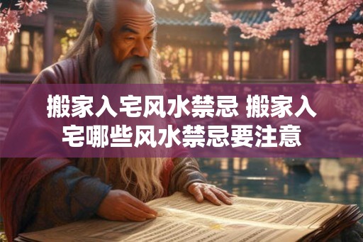 搬家入宅风水禁忌 搬家入宅哪些风水禁忌要注意