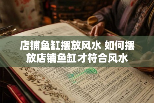 店铺鱼缸摆放风水 如何摆放店铺鱼缸才符合风水 店铺鱼缸摆放风水 如何摆放店铺鱼缸才符合风水