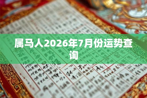 属马人2026年7月份运势查询 属马人2026年7月份运势查询