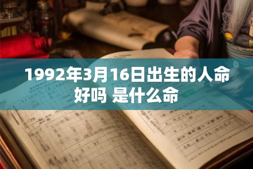1992年3月16日出生的人命好吗 是什么命