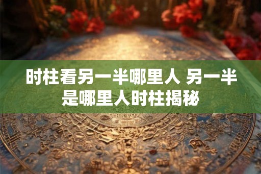 时柱看另一半哪里人 另一半是哪里人时柱揭秘