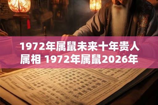 1972年属鼠未来十年贵人属相 1972年属鼠2026年运势如何