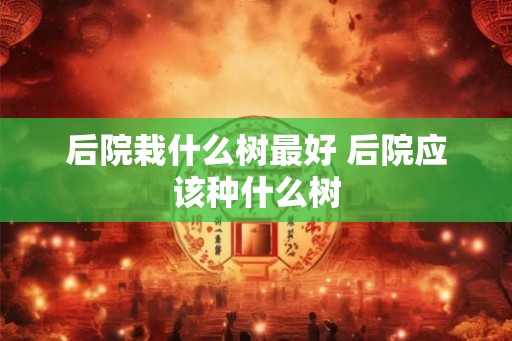 后院栽什么树最好 后院应该种什么树