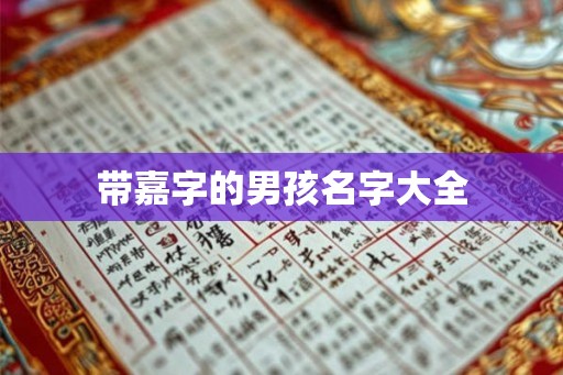 带嘉字的男孩名字大全
