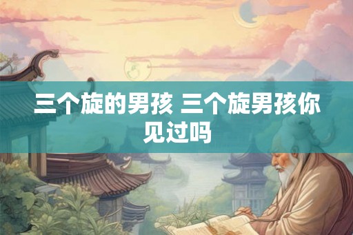 三个旋的男孩 三个旋男孩你见过吗 三个旋的男孩 三个旋男孩你见过吗